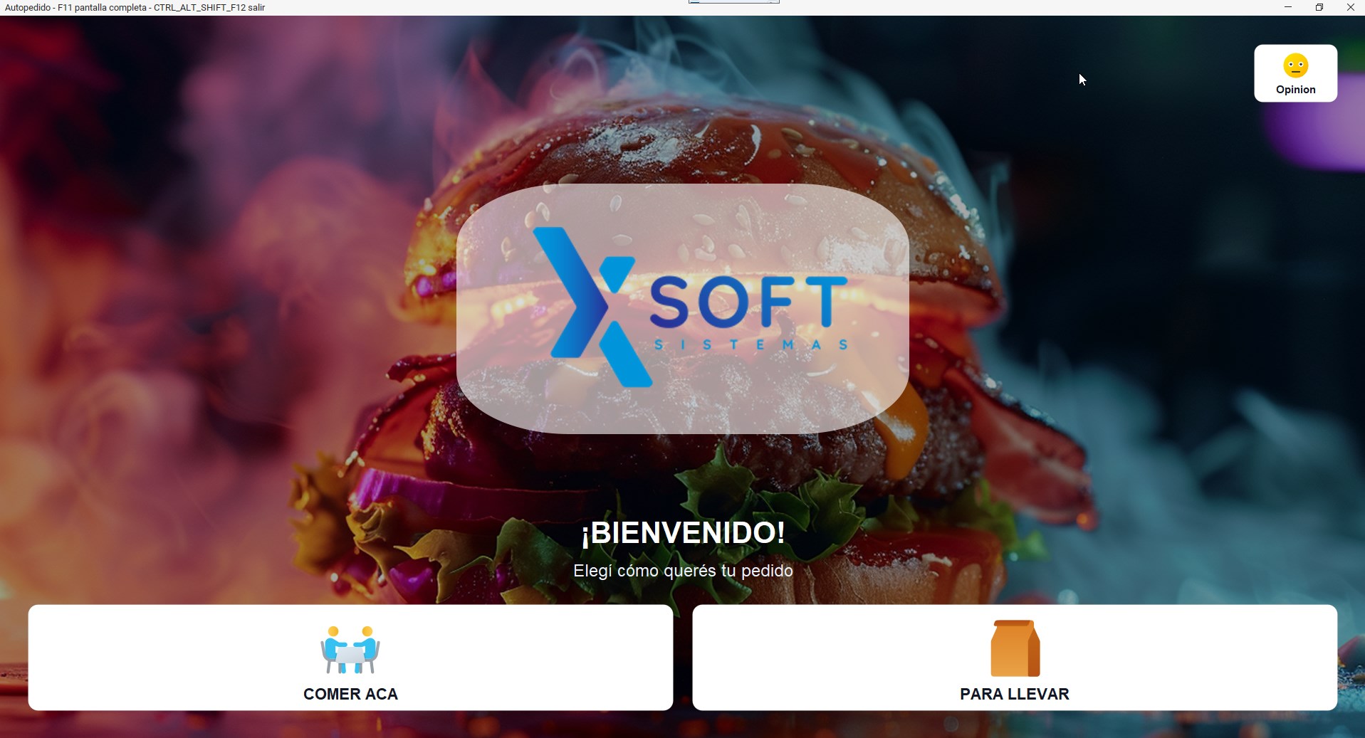XGestion self-order screen